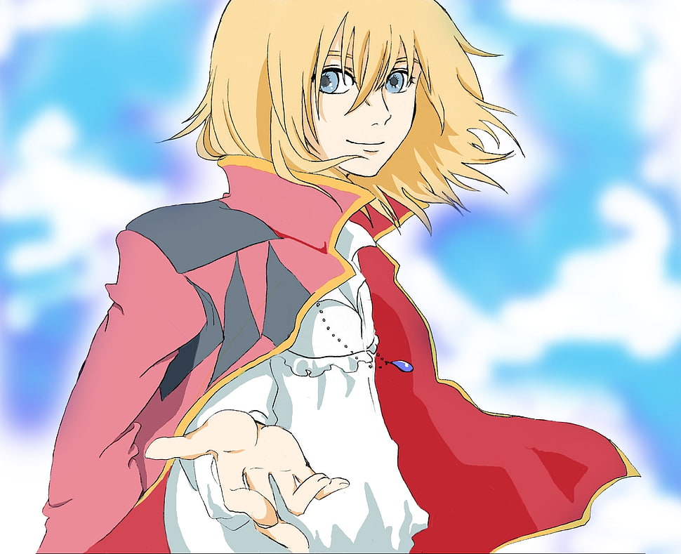 anime character wearing pink collared top poster HD wallpaper